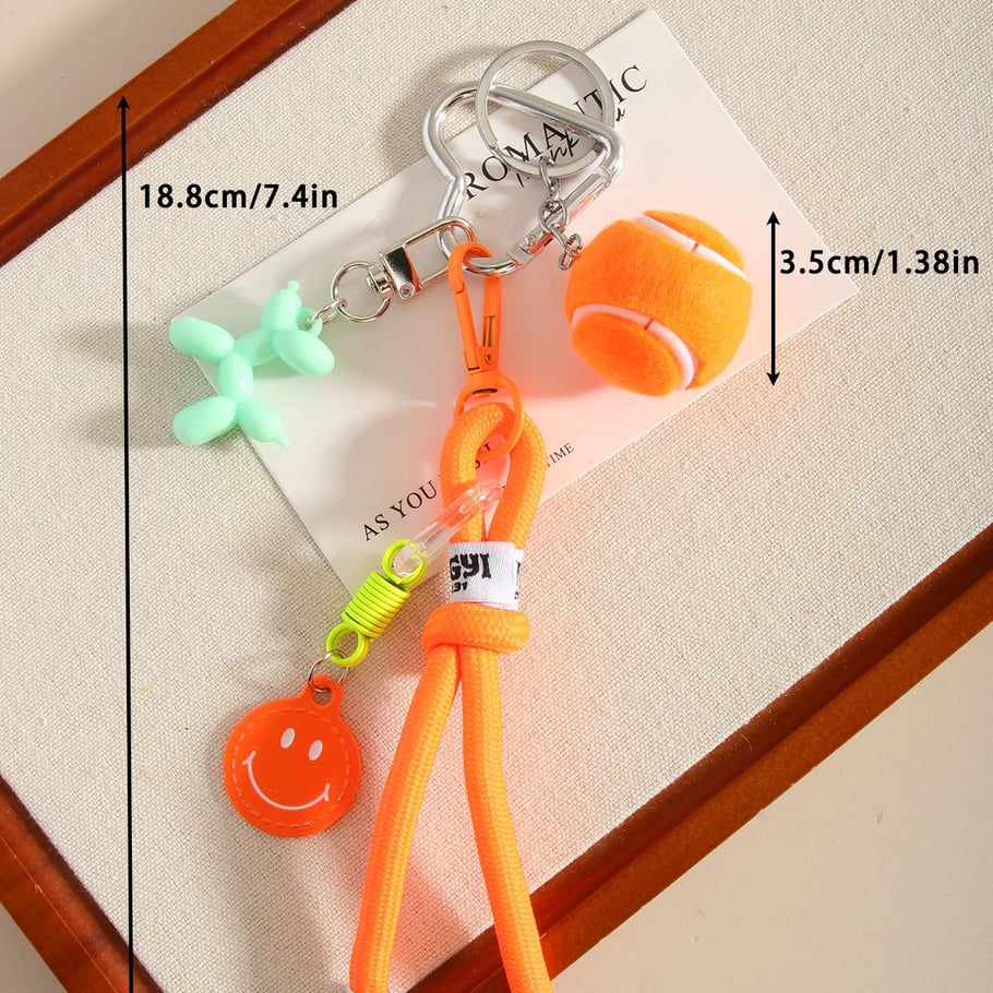 1 Piece Sport Series Vivid Tennis Garniture Smiling Face Alloy Women's Bag Charms Picture7