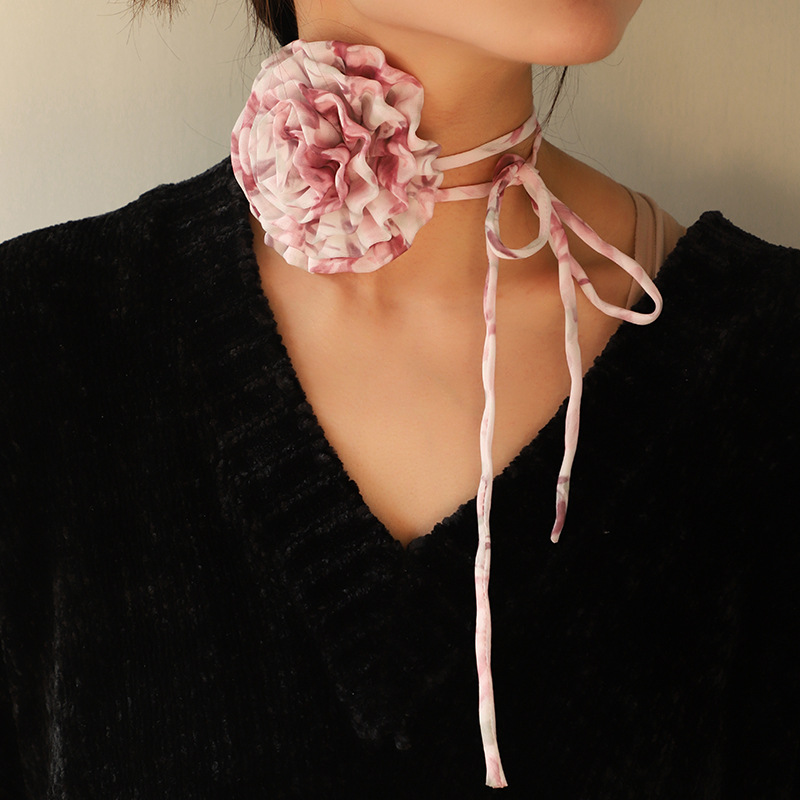 1 Piece Gorgeous Series Designable Flower Shape Organza Lightweight Women's Chokers Picture3
