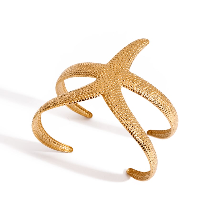 1 Piece Simple Series Elegant starfish Stainless Steel 18K Gold Plated Women Bangles Picture6