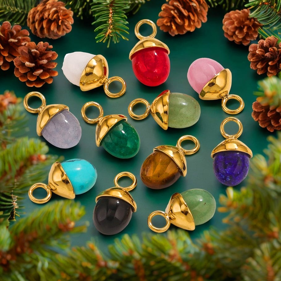 1 pair simple series retro geometric gold plated artificial gemstone women pendants h5Picture3
