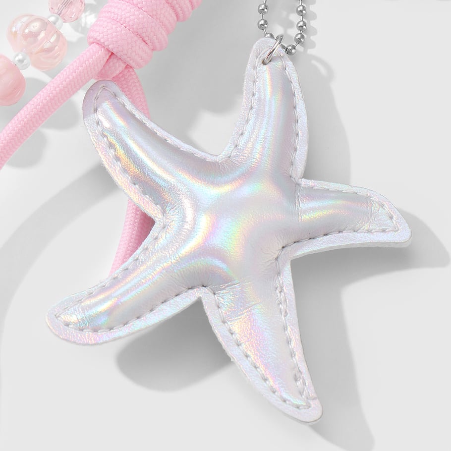 Sweet Leather Starfish Beaded Chain Women's Bag Charms Picture8