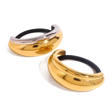 1 Paar Simple Series Casual Sonne/Mond Edelstahl 18 Karat vergoldet Damen Haargummis h5 Bild5