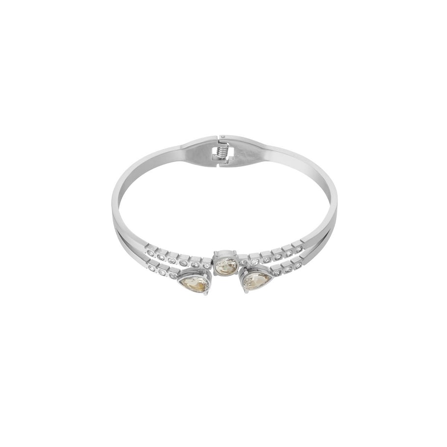 1 Piece Glamorous Series Elegant Droplet Stainless Steel Gold Color Women's Bangles Picture7