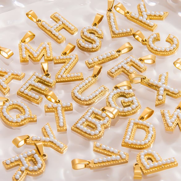 1 Piece Modern Series All-Match Letter Stainless Steel Gold Color DIY Women's Pendants 2