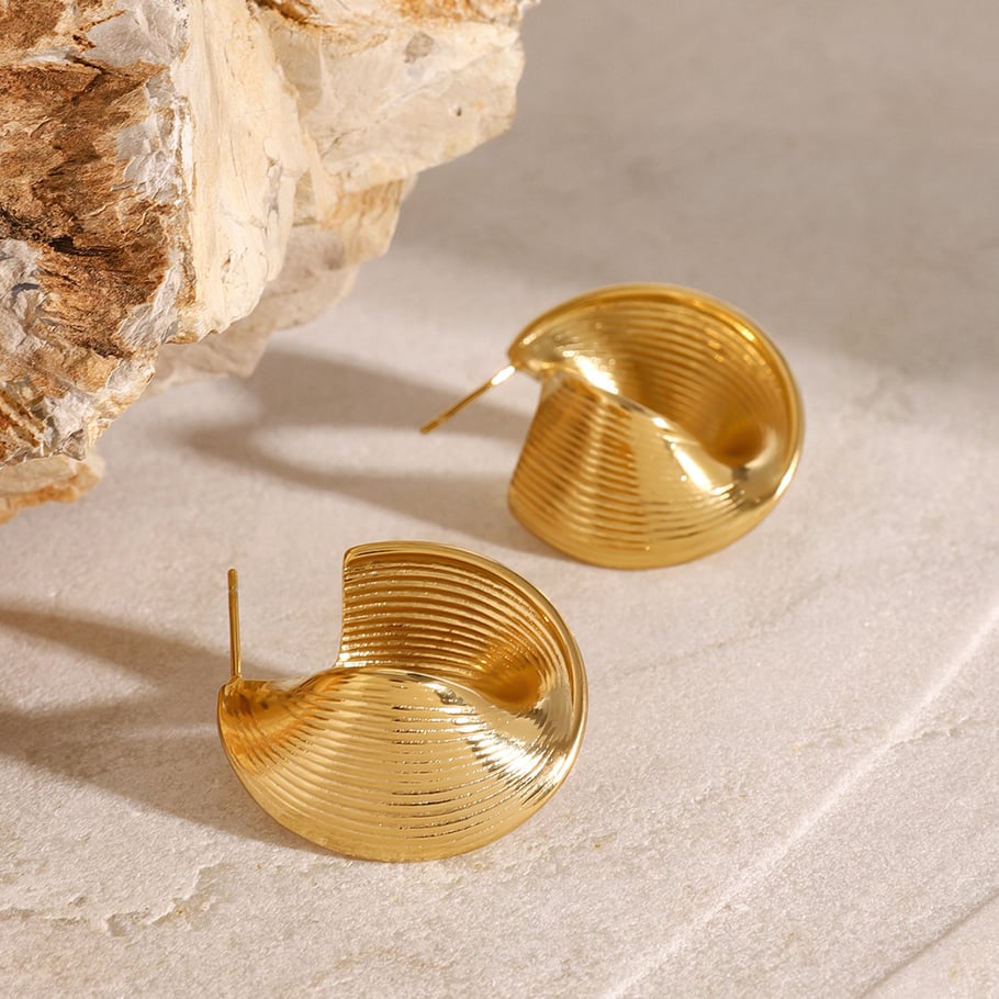 1 Pair Simple Series ins style line Stainless Steel 18K Gold Plated Women Stud Earrings Picture5