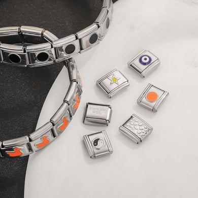 1 Piece Simple Series Casual Round Elasticated Quadrate Stainless Steel Silver Color Unisex Chain Bracelets h5 Picture4