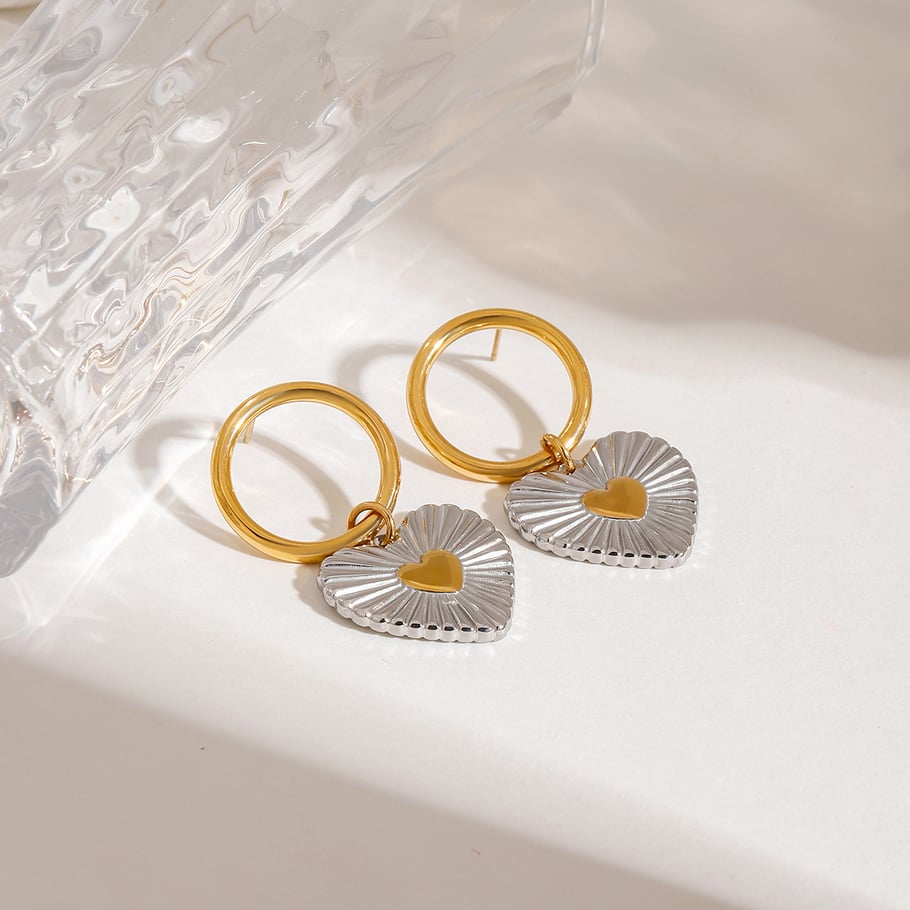 1 Stück Romantische Serie Tägliches Herz Edelstahl Goldfarben Damen Anhänger Halsketten h5Bild7
