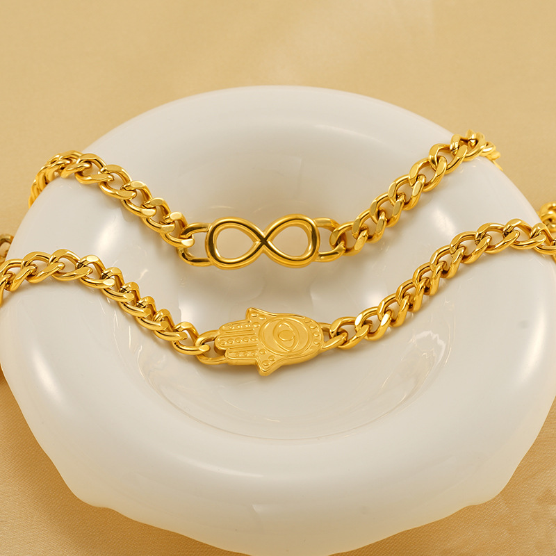 1 Piece Simple Series Classic Stainless Steel 18K Gold Plated Unisex Chain Bracelets Picture3