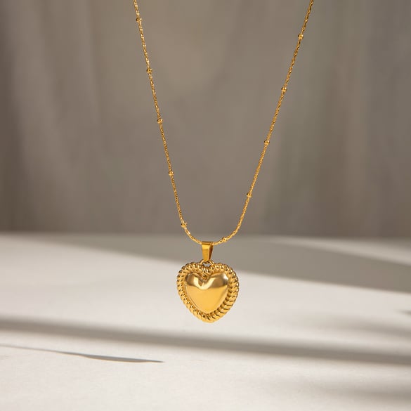 1 Stück Romantische Serie Elegante Liebes-/Herzform Edelstahl 18 Karat vergoldet Frauen Anhänger Halsketten 2