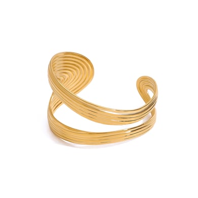 1 Stück Simple Series Elegant Line Edelstahl vergoldete Damenarmreifen h5 Bild9