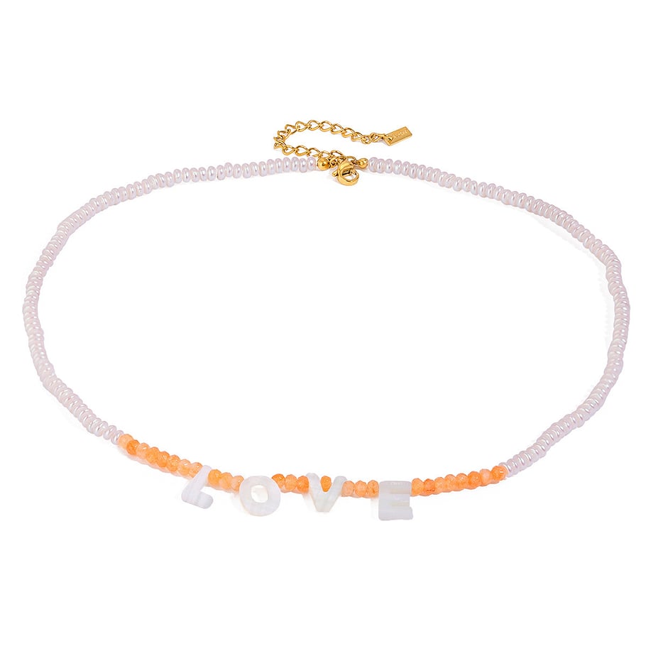 1 Piece Simple Series Elegant Letter Artificial Pearl 18K Gold Plated Artificial Pearl Women Beaded Necklaces Picture5