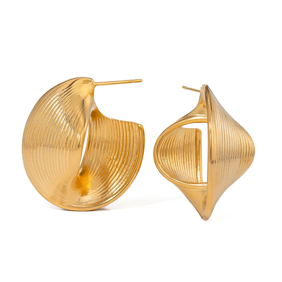 1 Pair Simple Series ins style line Stainless Steel 18K Gold Plated Women Stud Earrings Picture6