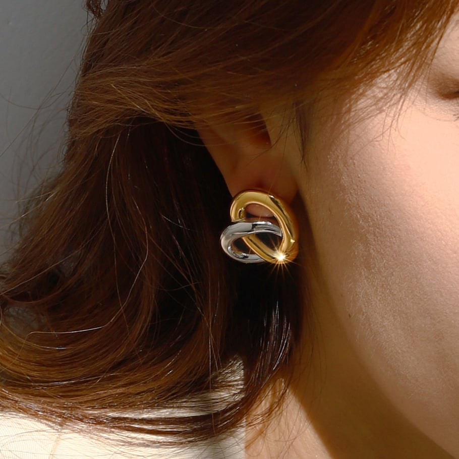 1 par de pendientes de botón de acero inoxidable dorados con forma de corazón y amor de Europa y América para mujer Imagen9