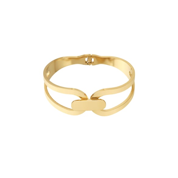 Braccialetti da donna in acciaio inossidabile color oro, serie semplice, classici, patchwork, 1 pezzo 2
