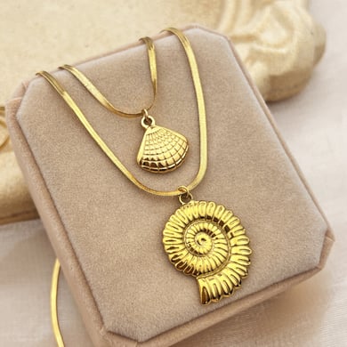 1 Piece Simple Series Oceanic Stainless Steel Gold Color Women's Pendant Necklaces h5 Picture5