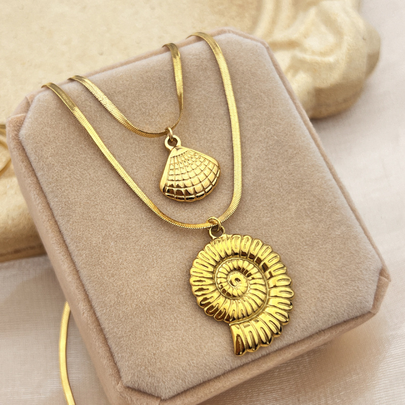 1 Piece Simple Series Oceanic Stainless Steel Gold Color Women's Pendant Necklaces Picture5