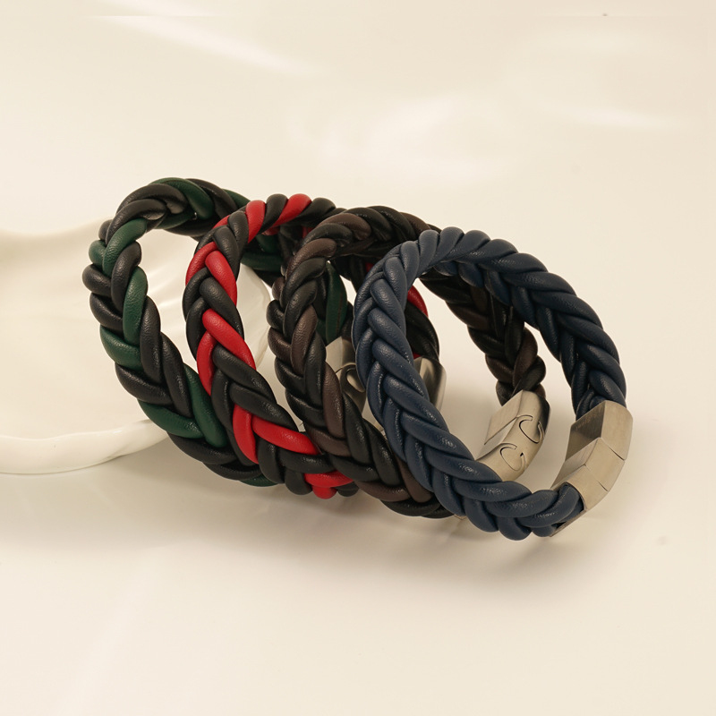 1 Pair Braided Leather Bracelet Men's And Women's Fashion  Bracelet Picture3