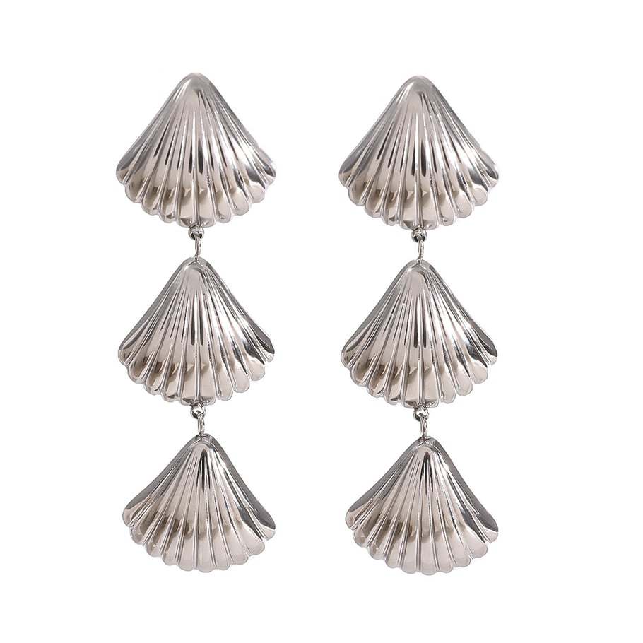 1 Pair Simple Series Simple Turtle Stainless Steel Women Drop Earrings h5Picture6