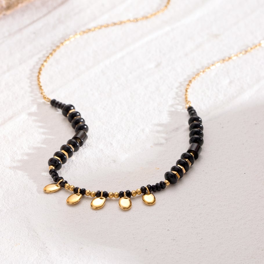 1 Stück Simple Series Casual Geometric Edelstahl 18 Karat vergoldet Kristall Damen Anhänger Halsketten Bild3