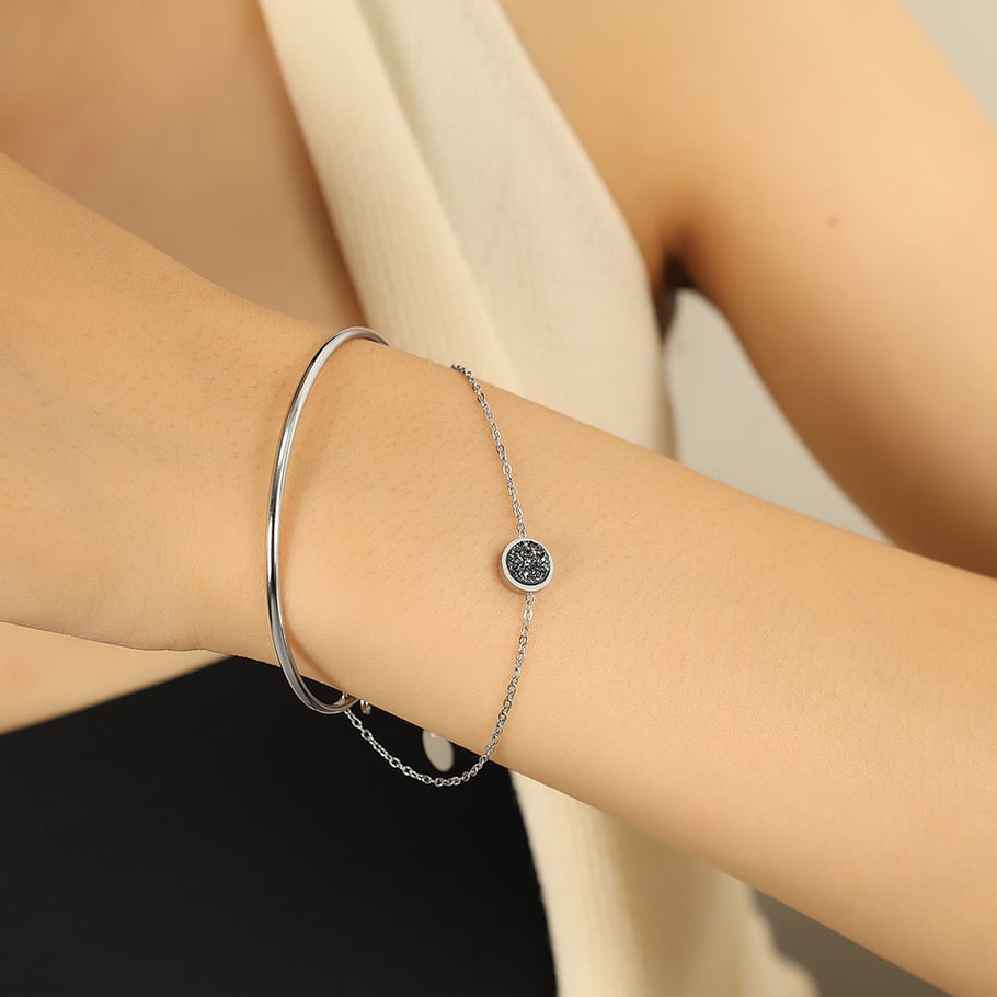 1 Piece Simple Series Simple Geometric Stainless Steel 18K Gold Plated Women Charm Bracelets Picture5