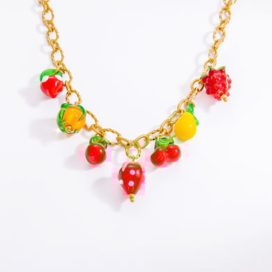 1 Piece Romantic Series Sweet Heart Stainless Steel 18K Gold Color Plated Glass Women's Pendant Necklaces h5 Picture7