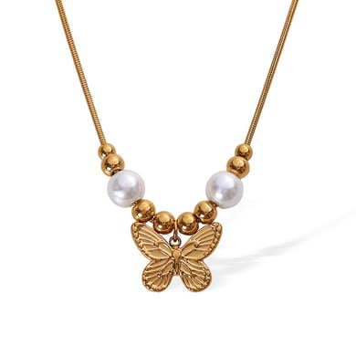 1 Piece Romantic Series Elegant Animal Titanium Steel   Gold Color  Women's Pendant Necklaces h5 Picture6