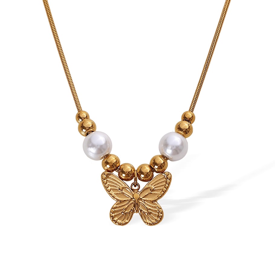 1 Piece Romantic Series Elegant Animal Titanium Steel   Gold Color  Women's Pendant Necklaces Picture6