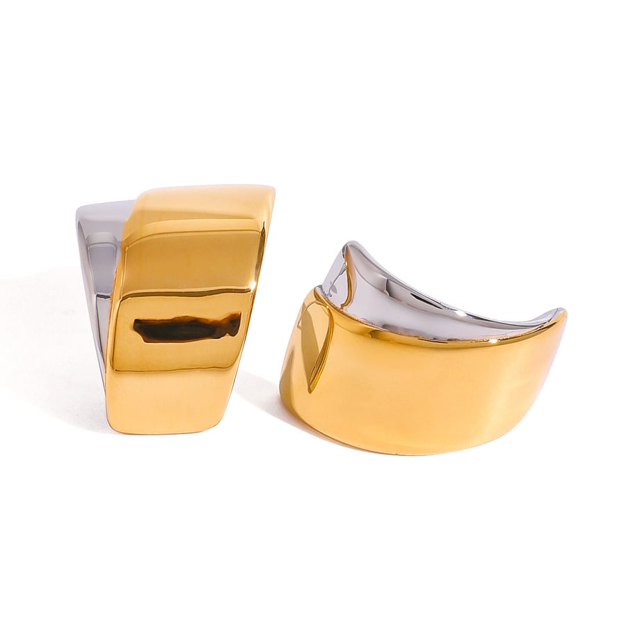 1 Pair Simple Series Casual Geometric Stainless Steel 18K Gold Plated Women Stud Earrings Picture5