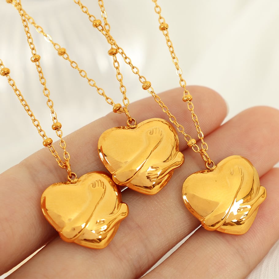 1 Piece Simple Series Retro Heart Titanium Steel 18K Gold Plated Women Pendant Necklaces Picture3