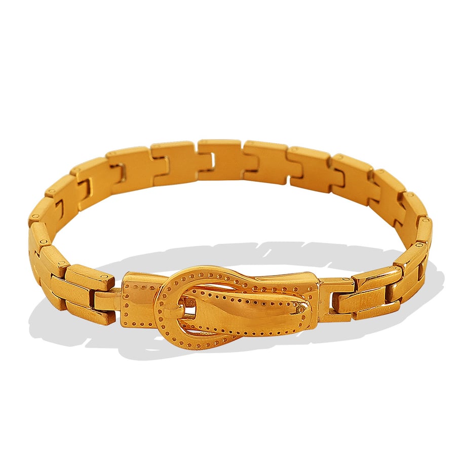 1 Piece Simple Series Classic Geometric Stainless Steel 18K Gold Plated Women Bangles Picture8