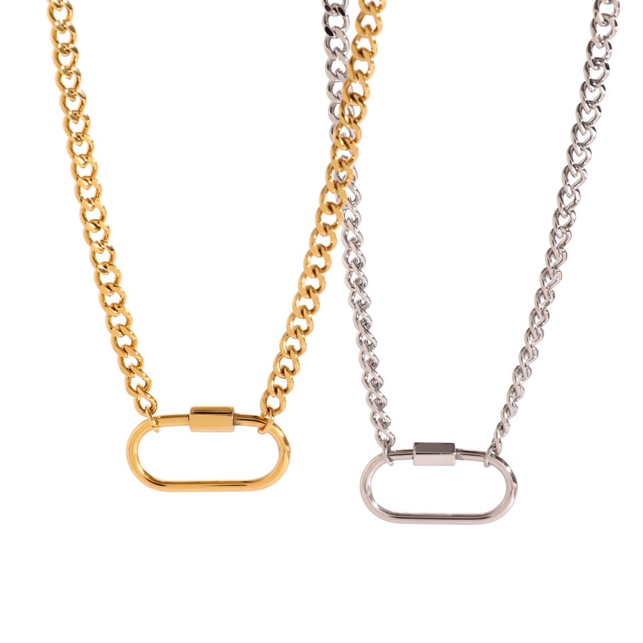 1 Piece Simple Series Casual Geometric Stainless Steel 18K Gold Plated Women Pendant necklaces Picture5