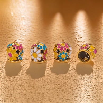 1 pieza de colgantes de acero inoxidable con diamantes de imitación de color dorado y flores retro de la serie clásica para mujer h5 Imagen3