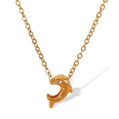 1 Piece Simple Series Natural Animal Titanium Steel   Gold Color  Women's Pendant Necklaces h5 Picture6