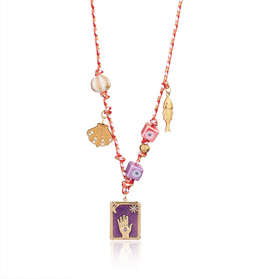 1 Piece Luxurious Series Classic Hand Tarot Stainless Steel Gold Color Women's Pendant Necklaces Picture8
