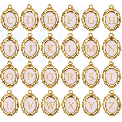 1 Paar Simple Series Retro Letter 18 Karat vergoldete Damenanhänger h5 Bild4