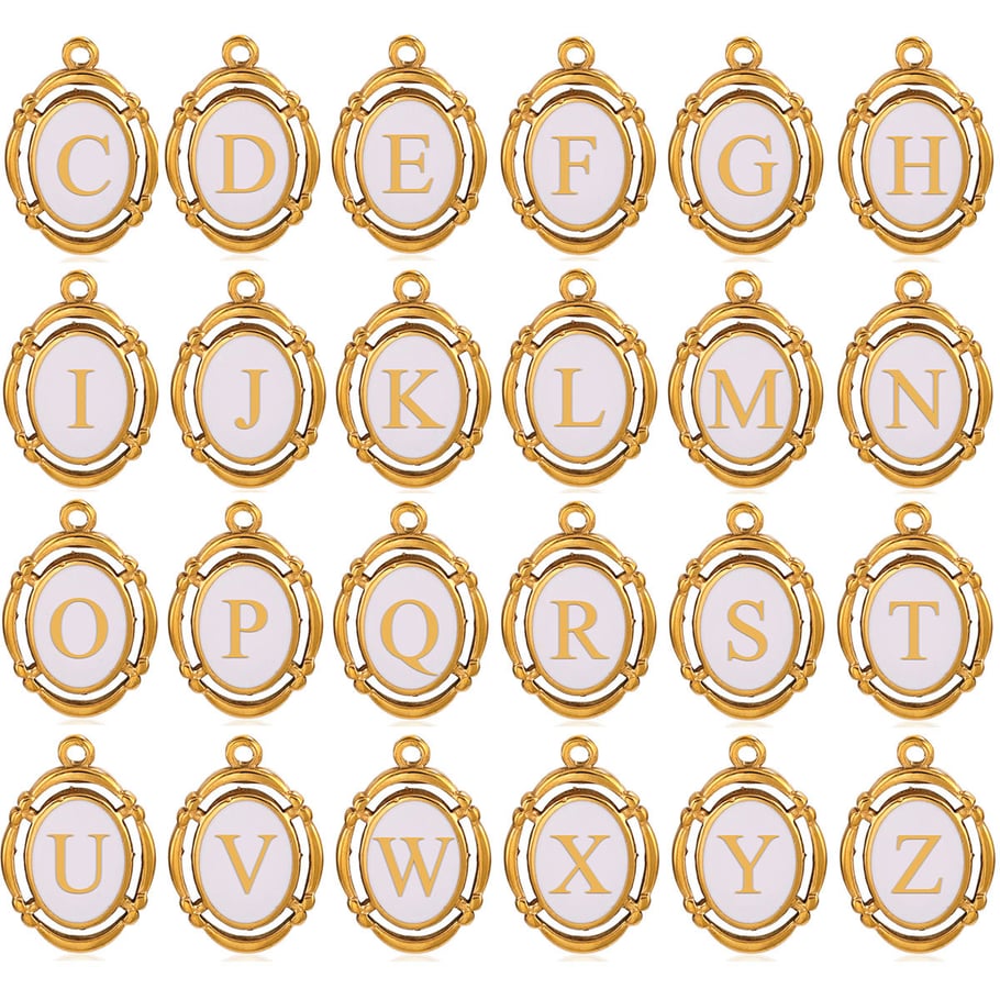 1 Paar Simple Series Retro Letter 18 Karat vergoldete Damenanhänger Bild4