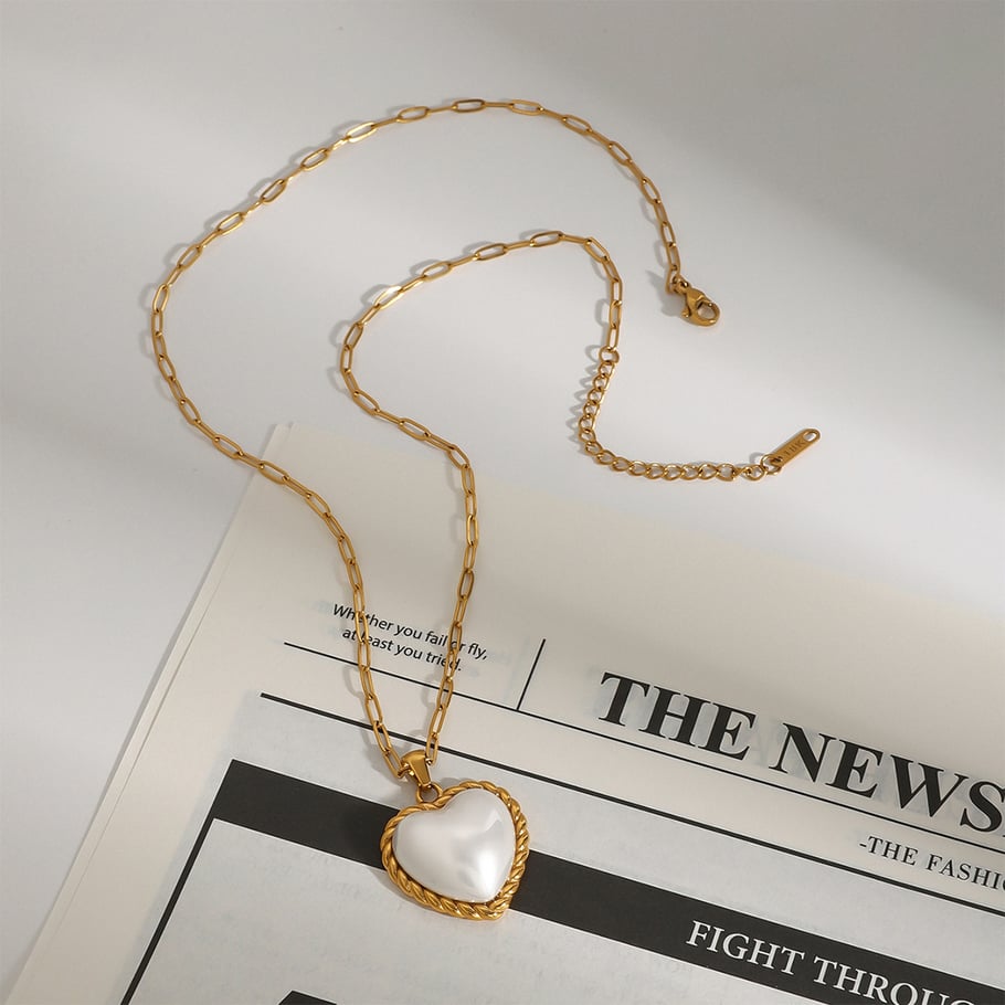 1 Stück Romantische Serie Süße Liebe/Herzform Edelstahl Gold Farbe Damen Anhänger Halsketten Bild4