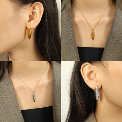 1 Pair Simple Series Daily Geometric Titanium Steel   Gold Color  Women's Stud Earrings h5 Picture5