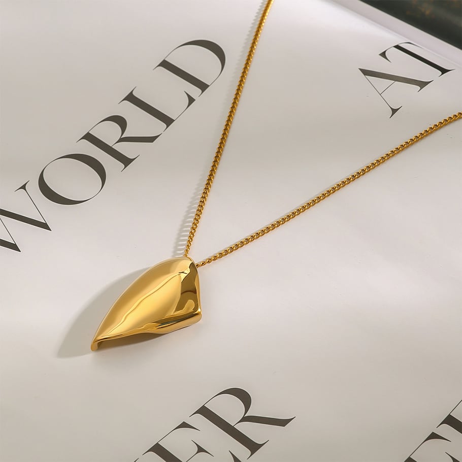 1 Piece Modern Series Classic Irregular Shape Stainless Steel Gold Color Women's Pendant Necklaces Picture5