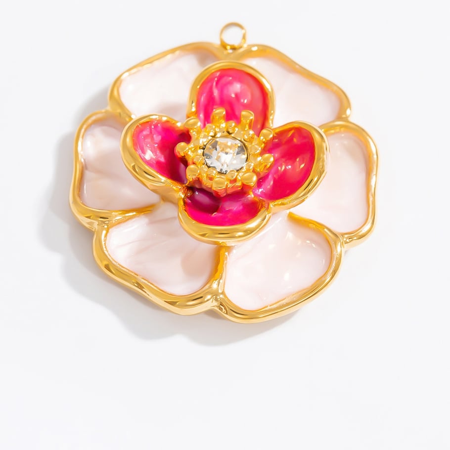 1 paire de pendentifs pour femme en acier inoxydable plaqué or 18 carats, série romantique, motif cœur Image4