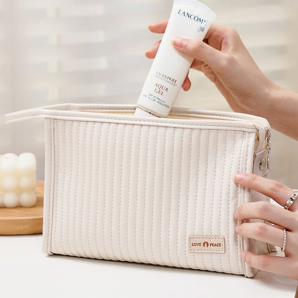 1 Piece Simple Style Solid Color PU Women's Makeup Bag