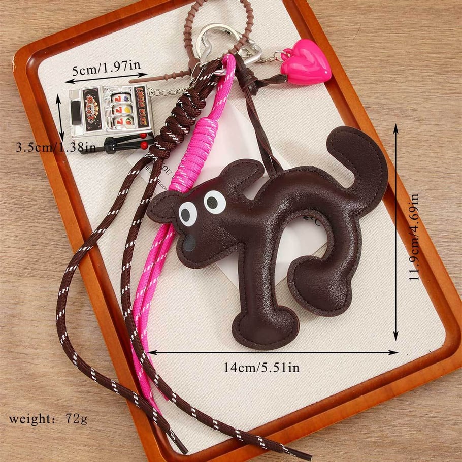 1 pièce de breloques de sac pour femme en PU, série simple, motif animal quotidien Image10