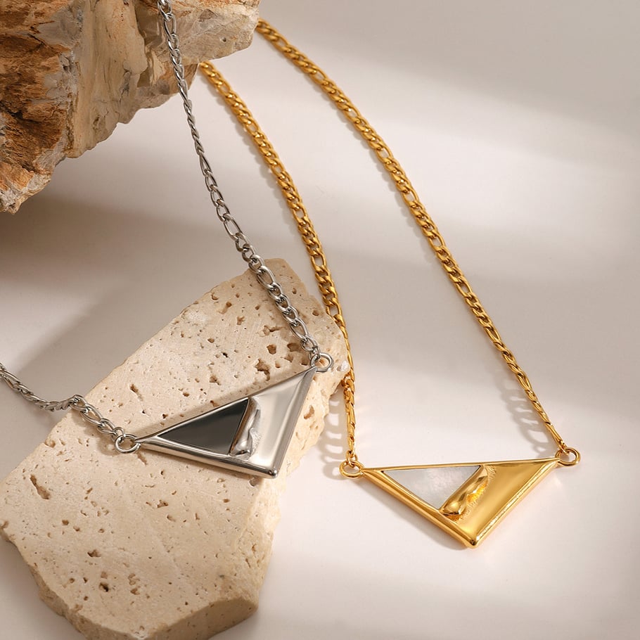 1 Piece Simple Series Daily Geometric Stainless Steel 18K Gold Plated Women Pendant Necklaces Picture5