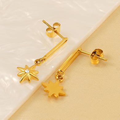 1 Paar Simple Series Klassische Ohrstecker aus Edelstahl mit 18 Karat vergoldetem Zirkonia für Damen h5 Bild4