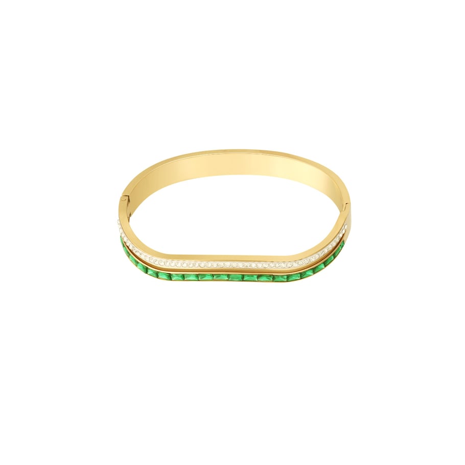 1 Piece Sophisticated Series Retro Strip Double-layers Stainless Steel Gold Color Women's Bangles Picture8