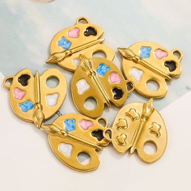 1 Paar Simple Series Casual Heart 18K vergoldete Damenanhänger h5 Bild2