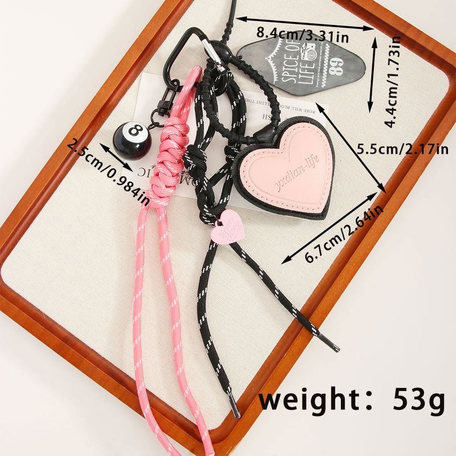 1 Piece Retro Style Leather Heart Women's Bag Charms Picture6