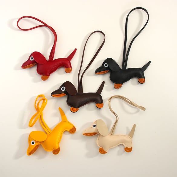 1 Piece Classic Series Daily All-match Wiener Dog Garniture PU Women's Bag Charms