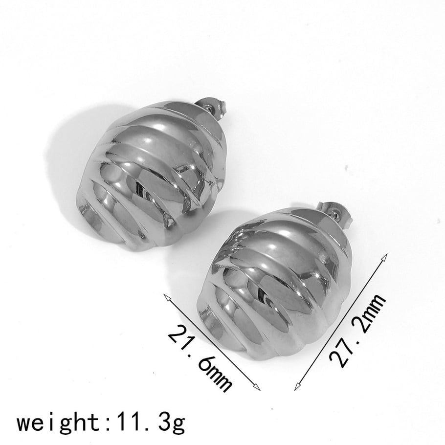 1 Pair Simple Series Retro Geometric 18K Gold Plated Stud Earrings Picture5