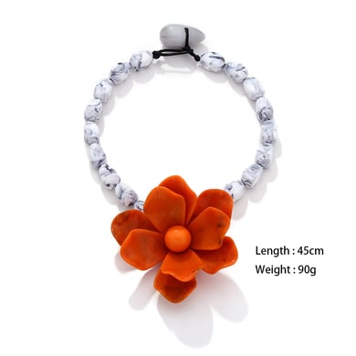 1 Piece Vacation Style Exaggerated Floral Beaded Necklace h5 Picture6